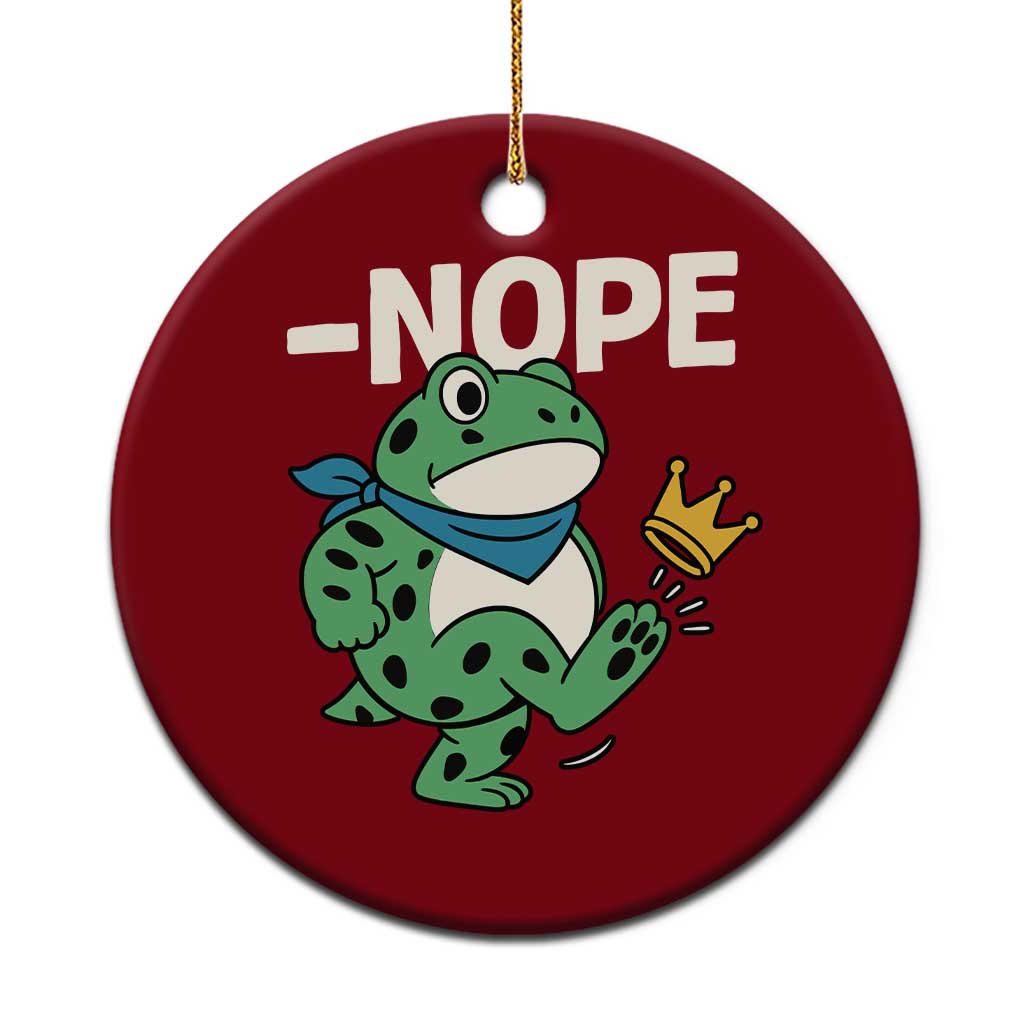 No Kings in America Portland Frog Ceramic Ornament Funny Political Meme TS10 1pc Red Print Your Wear