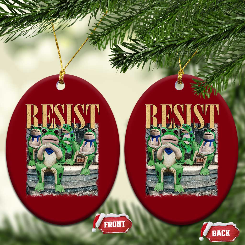 Portland Frog Resist Protest Ceramic Ornament 80s Frogs Deportation Resistance TS10 Print Your Wear