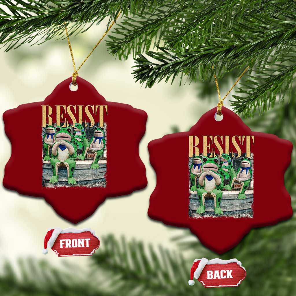 Portland Frog Resist Protest Ceramic Ornament 80s Frogs Deportation Resistance TS10 Print Your Wear