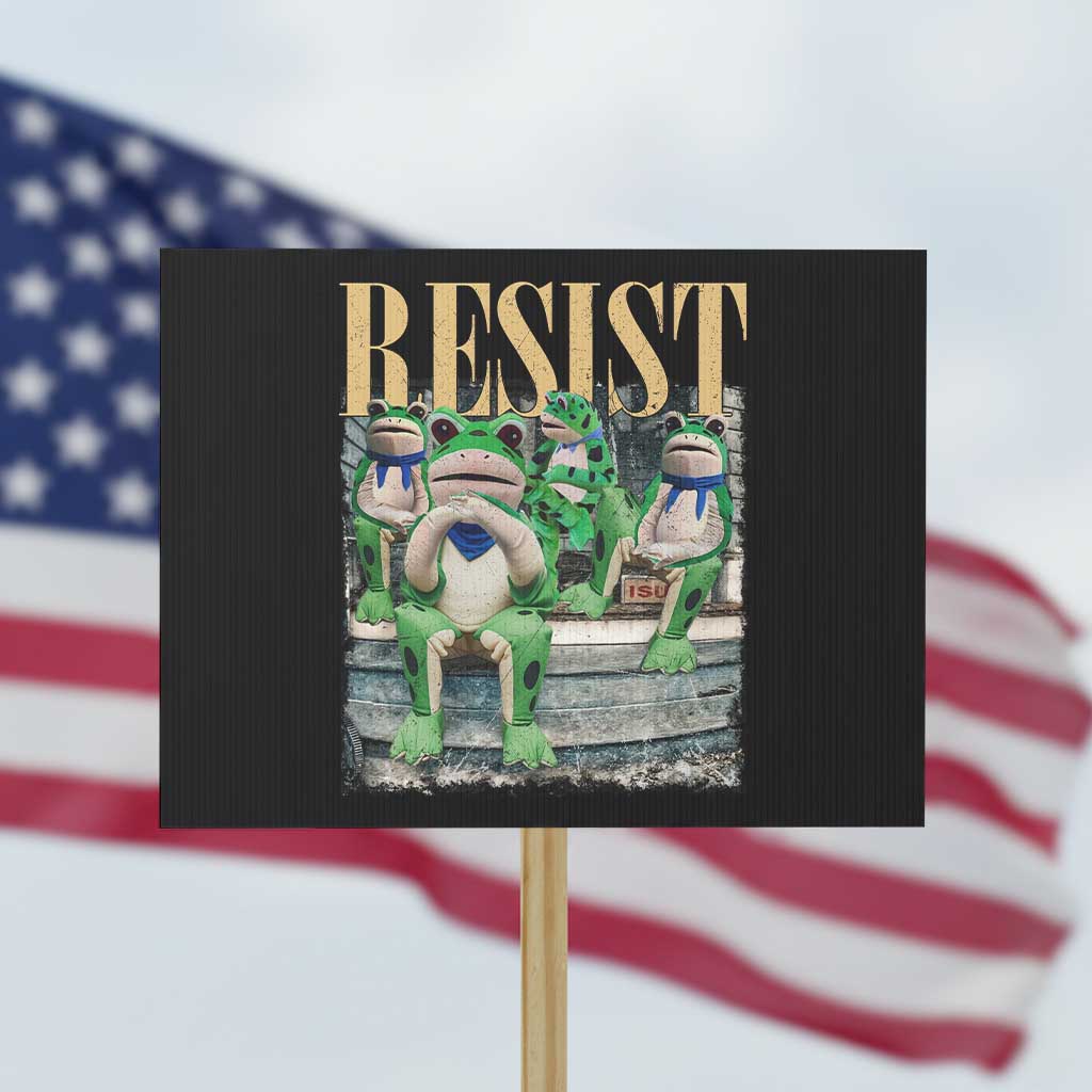Portland Frog Resist Protest Protest Sign 80s Frogs Deportation Resistance TS10 Horizontal 18