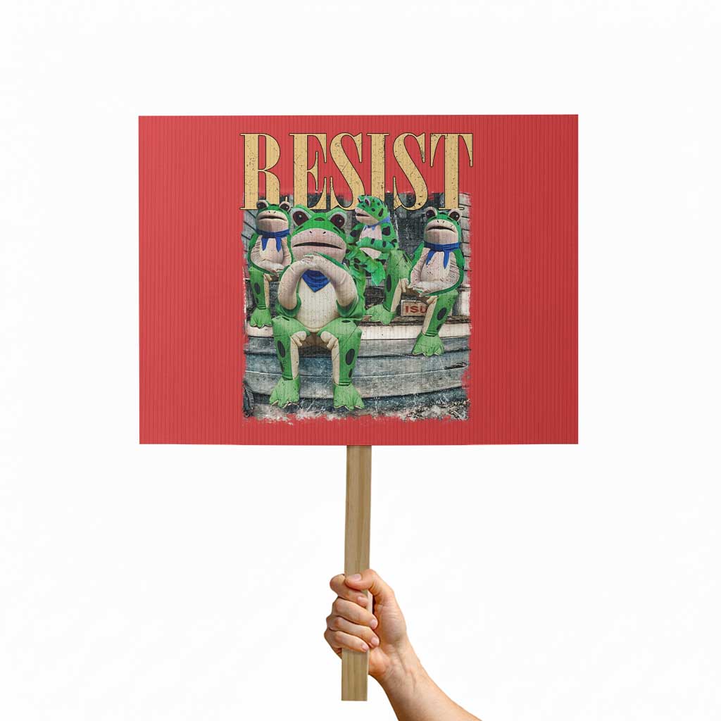 Portland Frog Resist Protest Protest Sign 80s Frogs Deportation Resistance TS10 Horizontal 18