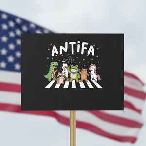 Resist Frog Protest Protest Sign Antifa Inflatable Costume Portland Frog Political Satire TS10 Horizontal 18" × 24" Black Print Your Wear