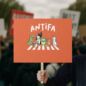 Resist Frog Protest Protest Sign Antifa Inflatable Costume Portland Frog Political Satire TS10 Horizontal 18" × 24" Orange Print Your Wear