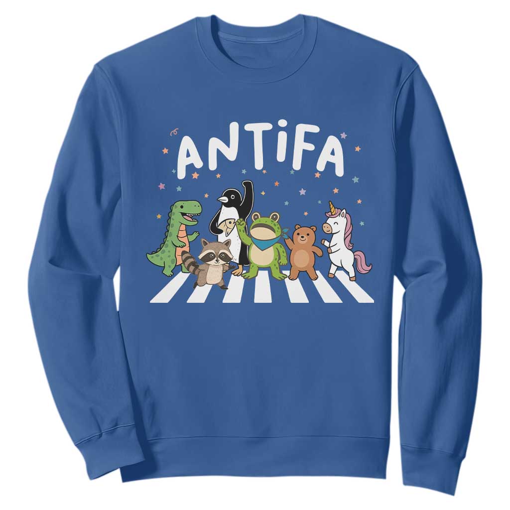 Resist Frog Protest Sweatshirt Antifa Inflatable Costume Portland Frog Political Satire TS10 Royal Blue Print Your Wear