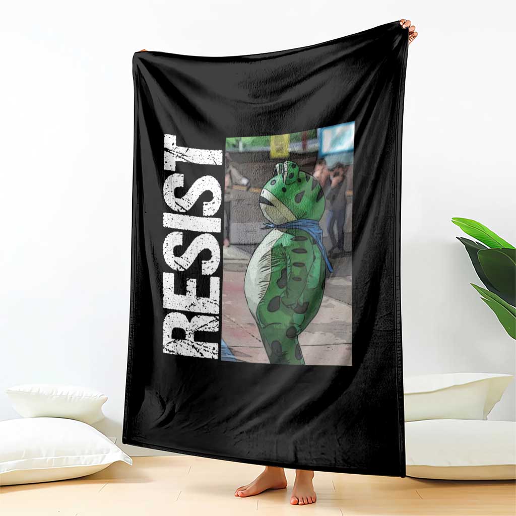 Portland Frog Protest Throw Blanket Vintage Activist Resistance TS10 Print Your Wear