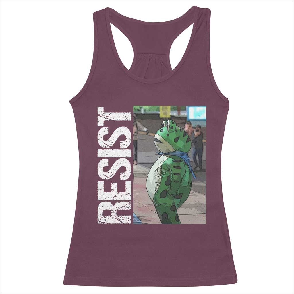 Portland Frog Protest Racerback Tank Top Vintage Activist Resistance TS10 Maroon Print Your Wear