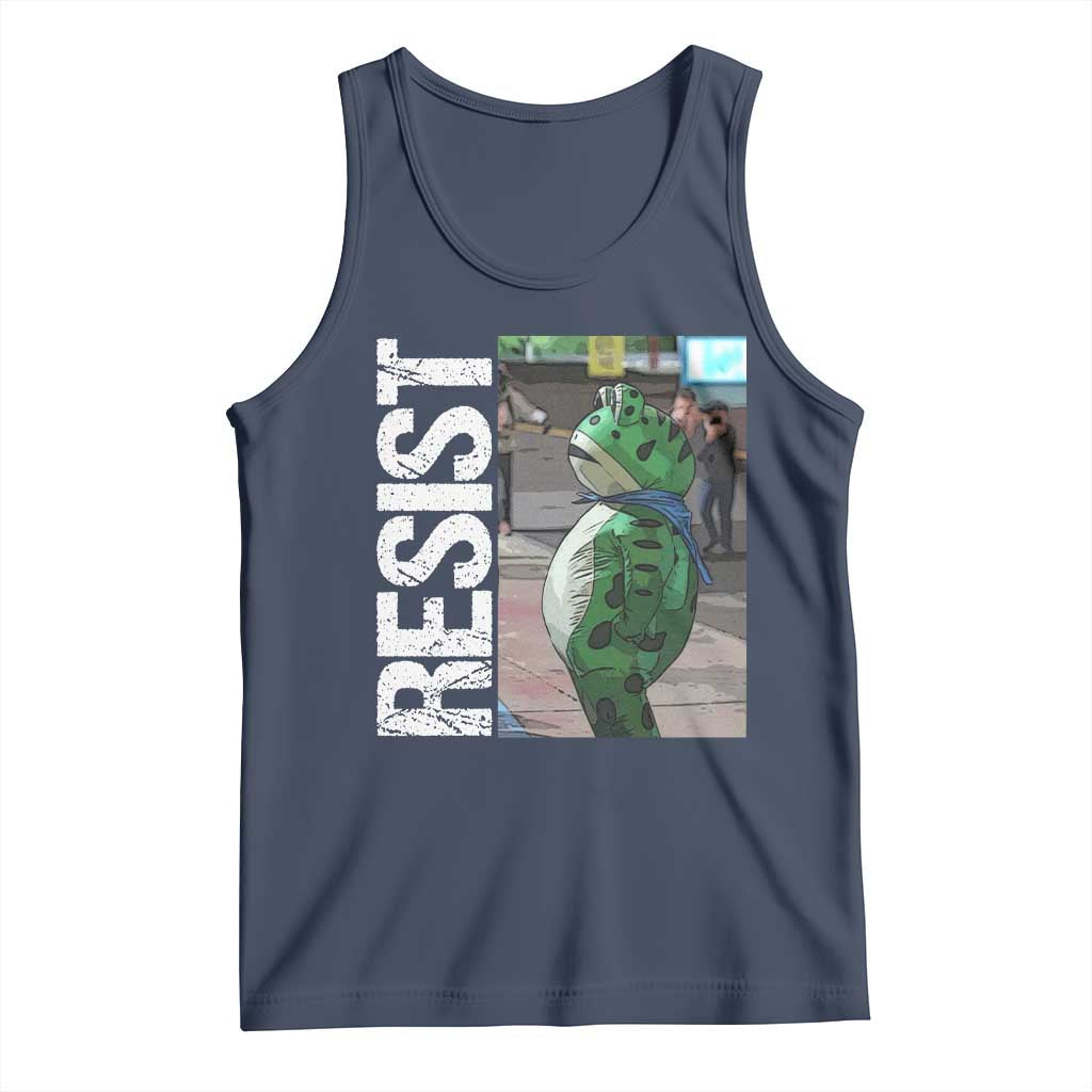 Portland Frog Protest Tank Top Vintage Activist Resistance TS10 Navy Print Your Wear