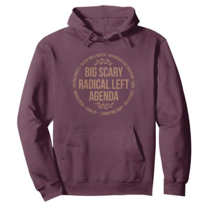Radical Left Agenda Political Hoodie Equality Justice Climate Rights Liberal Satire TS10 Maroon Print Your Wear