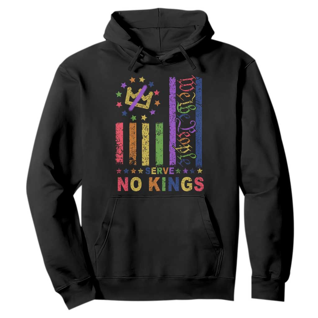 We The People No Kings in America Hoodie Protest LGBTQ+ American Flag TS10 Black Print Your Wear