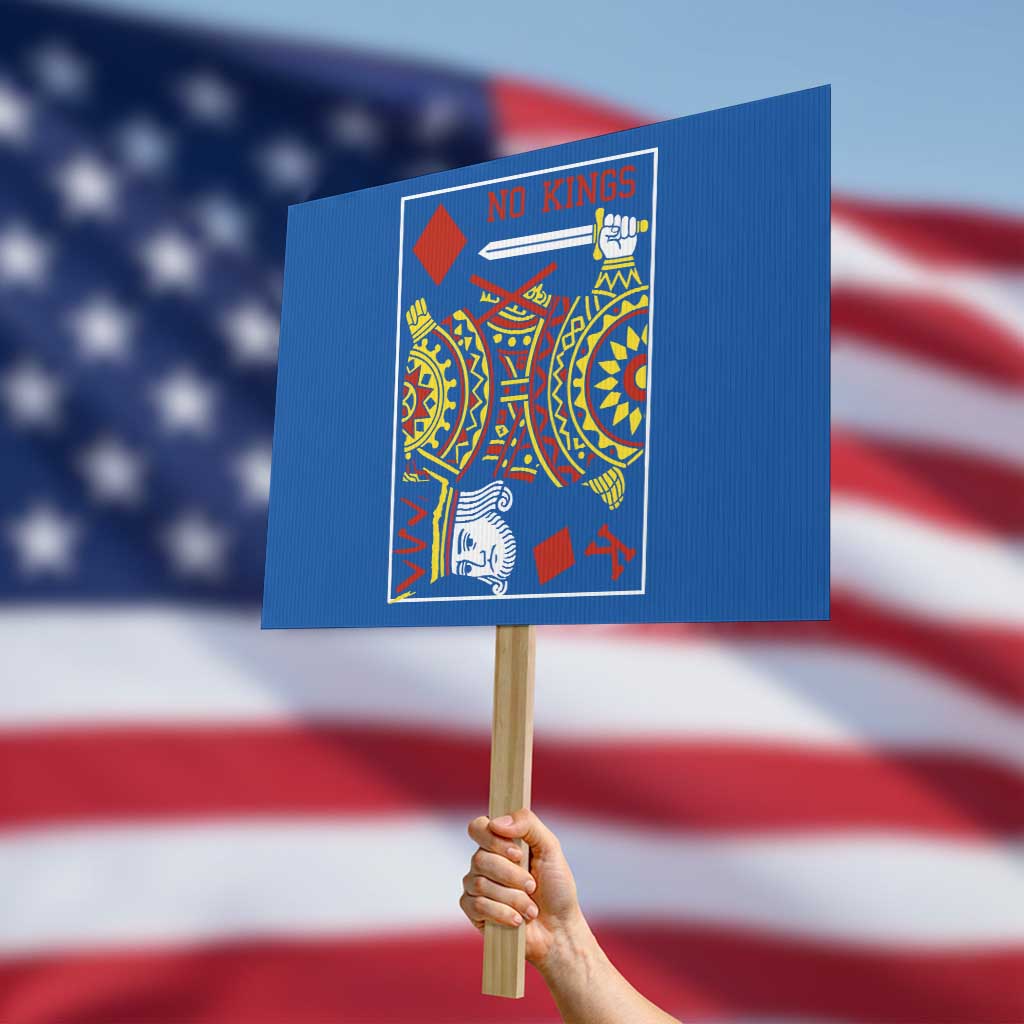 No Kings in America Protest Sign Resist Protest Playing Card TS10 Horizontal 18