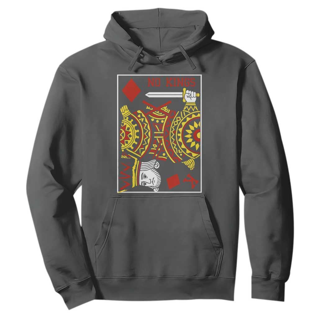 No Kings in America Hoodie Resist Protest Playing Card TS10 Dark Heather Print Your Wear