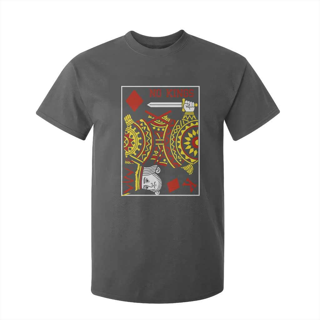 No Kings in America T Shirt For Kid Resist Protest Playing Card TS10 Dark Heather Print Your Wear