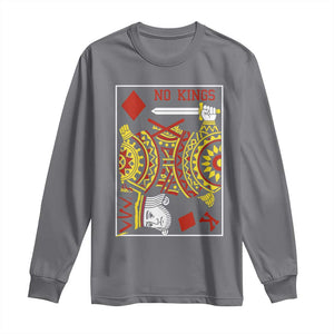 No Kings in America Long Sleeve Shirt Resist Protest Playing Card TS10 Charcoal Print Your Wear