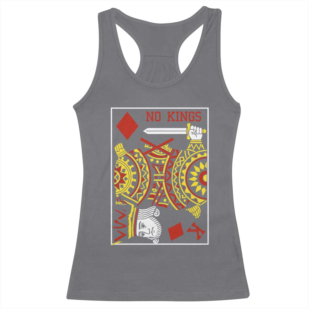 No Kings in America Racerback Tank Top Resist Protest Playing Card TS10 Charcoal Print Your Wear