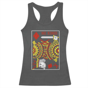 No Kings in America Racerback Tank Top Resist Protest Playing Card TS10 Dark Heather Print Your Wear