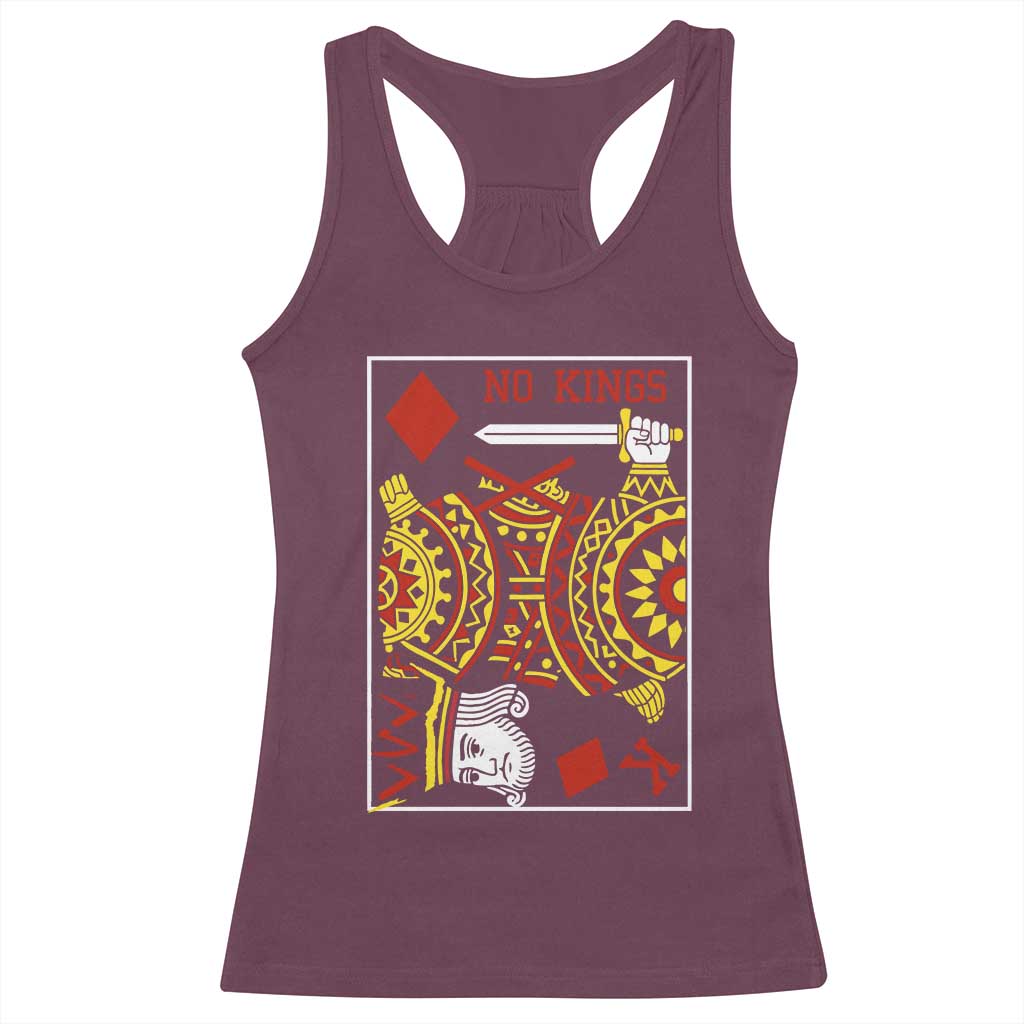 No Kings in America Racerback Tank Top Resist Protest Playing Card TS10 Maroon Print Your Wear