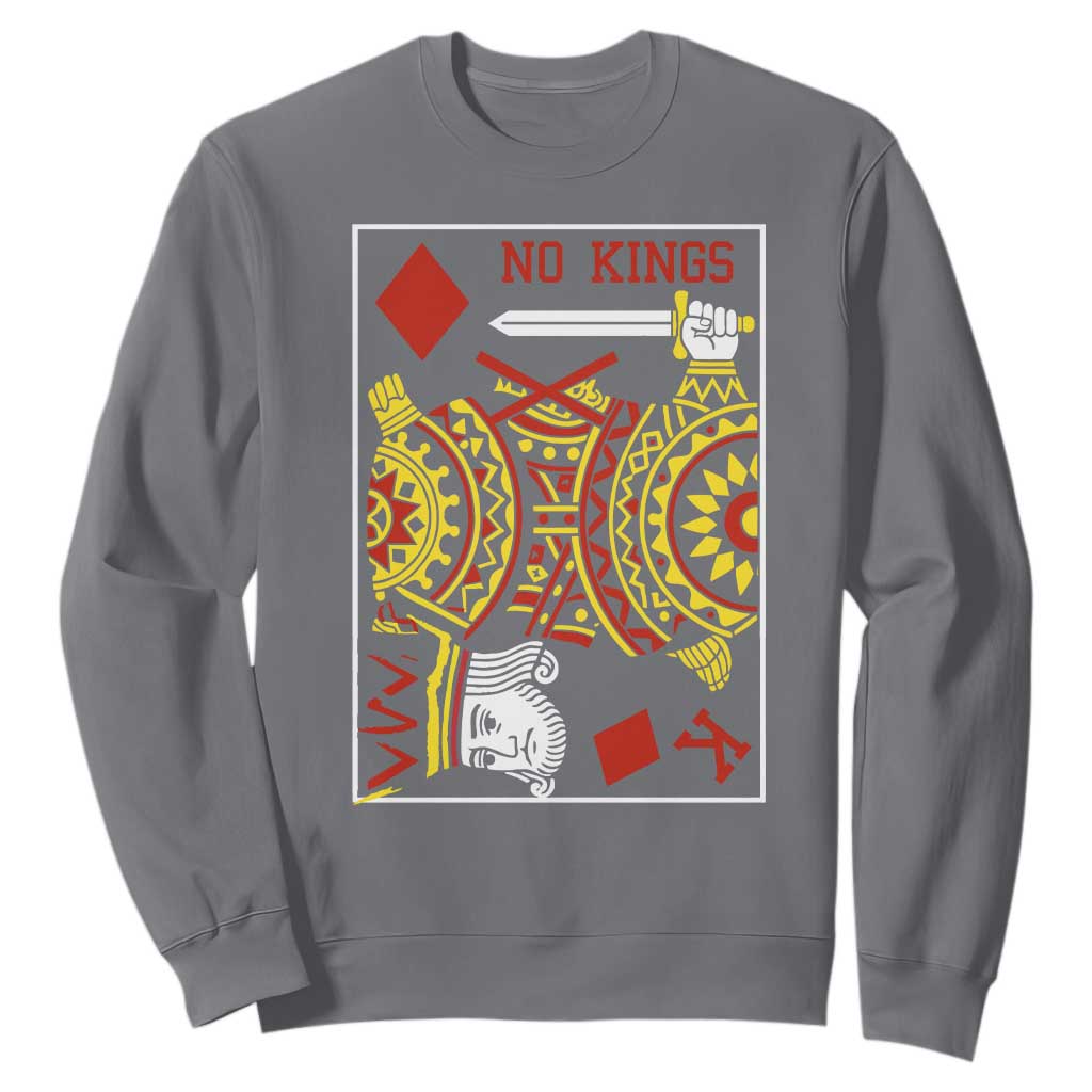 No Kings in America Sweatshirt Resist Protest Playing Card TS10 Charcoal Print Your Wear