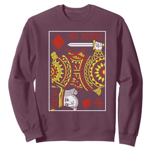 No Kings in America Sweatshirt Resist Protest Playing Card TS10 Maroon Print Your Wear