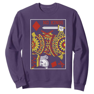 No Kings in America Sweatshirt Resist Protest Playing Card TS10 Purple Print Your Wear