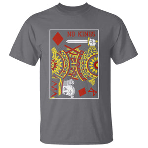 No Kings in America T Shirt Resist Protest Playing Card TS10 Charcoal Print Your Wear