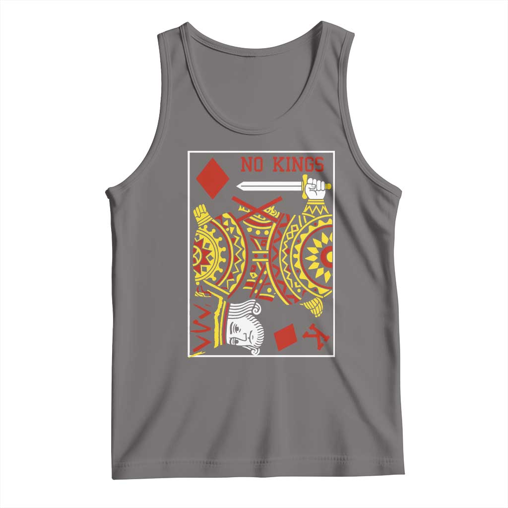 No Kings in America Tank Top Resist Protest Playing Card TS10 Deep Heather Print Your Wear