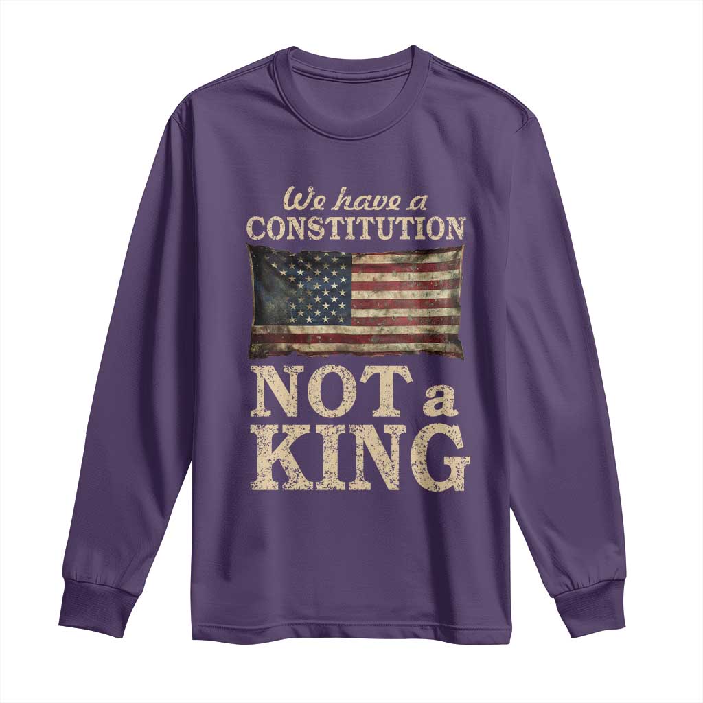 We Have A Constitution Not A King Long Sleeve Shirt Retro Social Justice American Flag TS10 Purple Print Your Wear