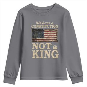 We Have A Constitution Not A King Youth Sweatshirt Retro Social Justice American Flag TS10 Charcoal Print Your Wear