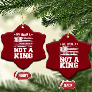 No Kings in America Ceramic Ornament We Have A Constitution Not A King Resist US Flag TS10 Print Your Wear