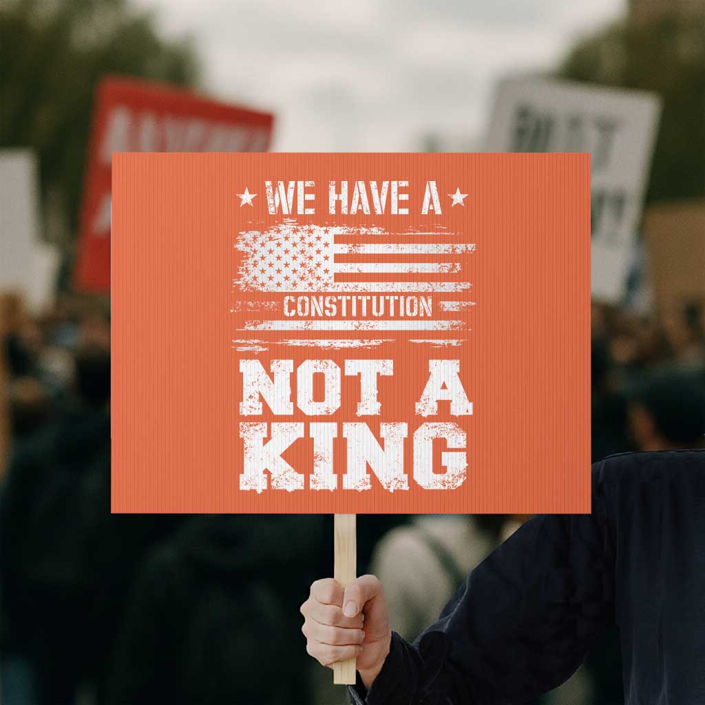 No Kings in America Protest Sign We Have A Constitution Not A King Resist US Flag TS10 Horizontal 18