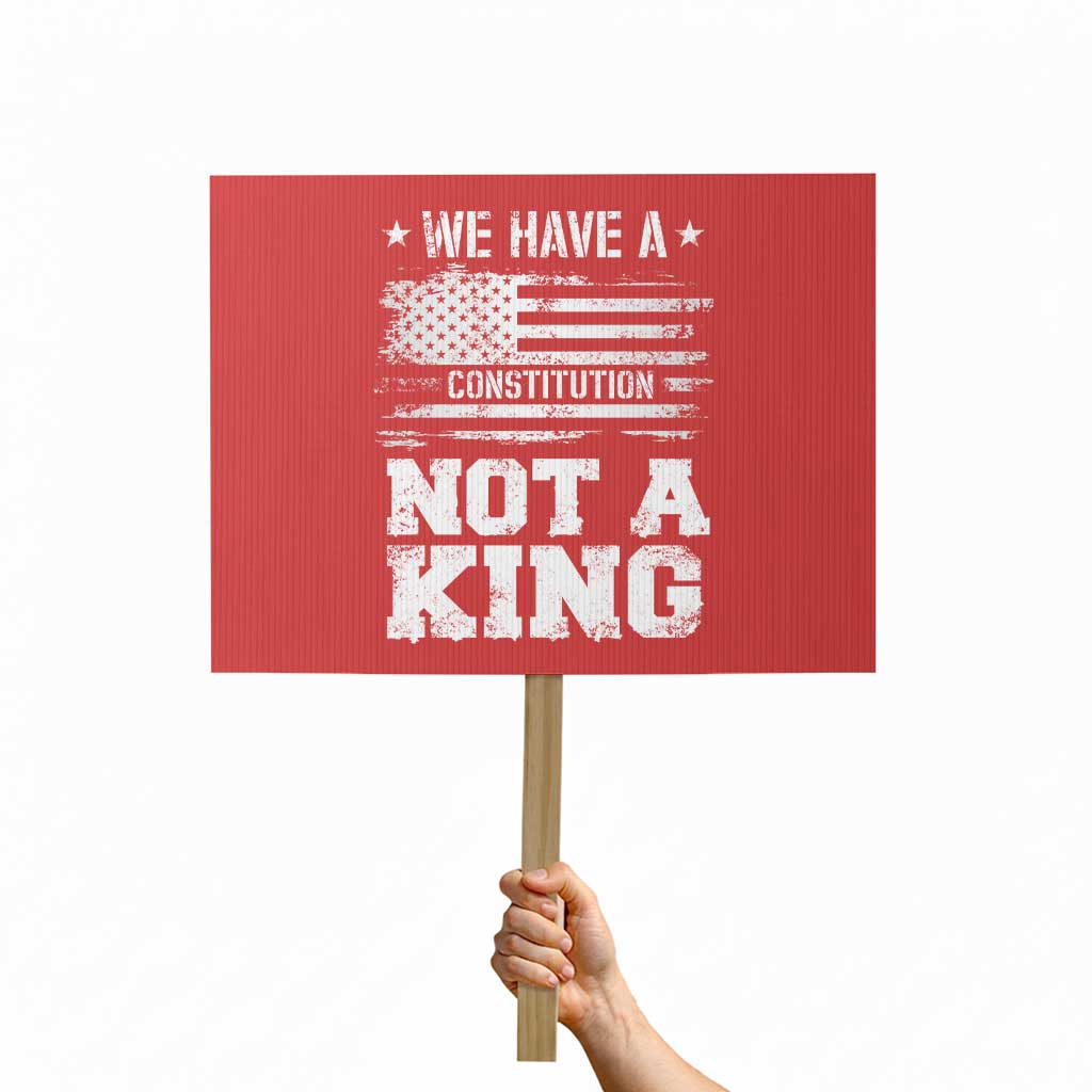 No Kings in America Protest Sign We Have A Constitution Not A King Resist US Flag TS10 Horizontal 18