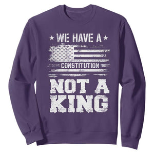 No Kings in America Sweatshirt We Have A Constitution Not A King Resist US Flag TS10 Purple Print Your Wear