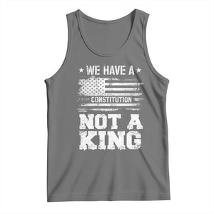 No Kings in America Tank Top We Have A Constitution Not A King Resist US Flag TS10 Black Heather Print Your Wear