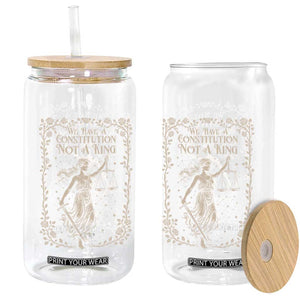No Kings in America Glass Can We Have A Constitution Not A King Resist TS10 Print Your Wear