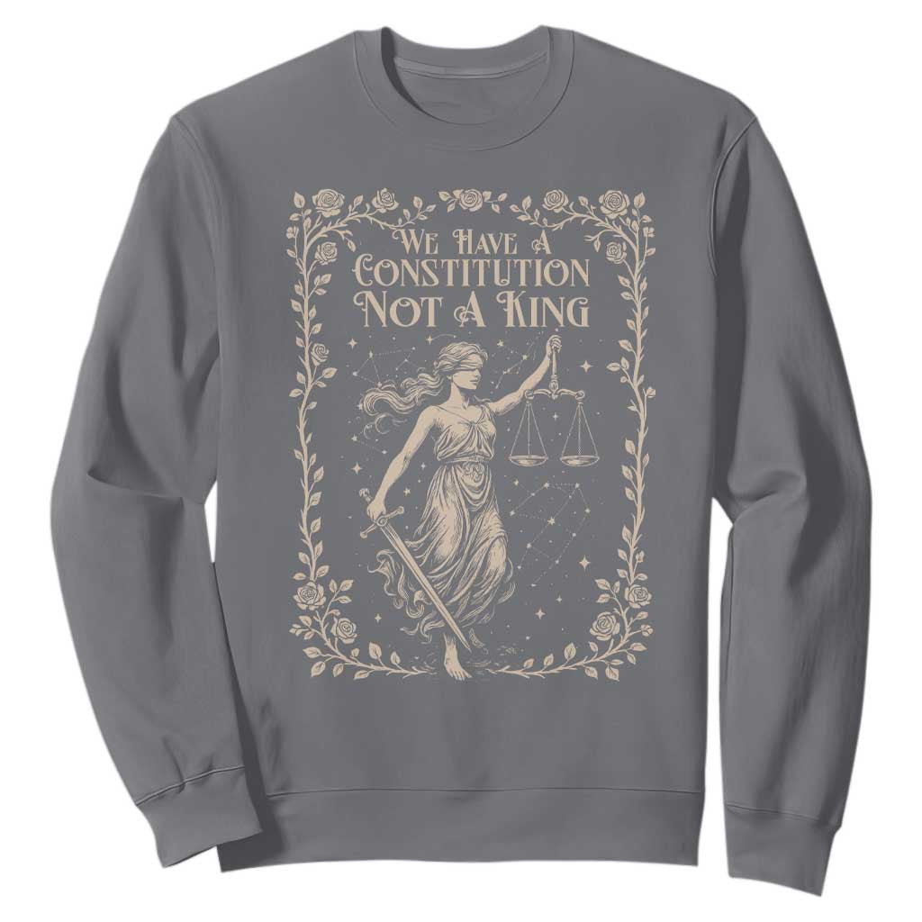 No Kings in America Sweatshirt We Have A Constitution Not A King Resist TS10 Charcoal Print Your Wear