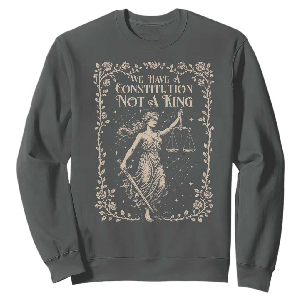No Kings in America Sweatshirt We Have A Constitution Not A King Resist TS10 Dark Heather Print Your Wear