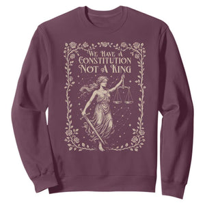 No Kings in America Sweatshirt We Have A Constitution Not A King Resist TS10 Maroon Print Your Wear