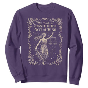 No Kings in America Sweatshirt We Have A Constitution Not A King Resist TS10 Purple Print Your Wear