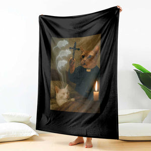 Funny Exorcist Cat Meme Throw Blanket Dark Humor Cat TS10 Print Your Wear