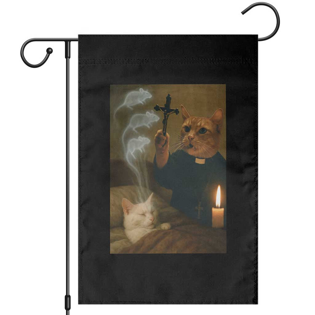 Funny Exorcist Cat Meme Garden Flag Dark Humor Cat TS10 Black Print Your Wear