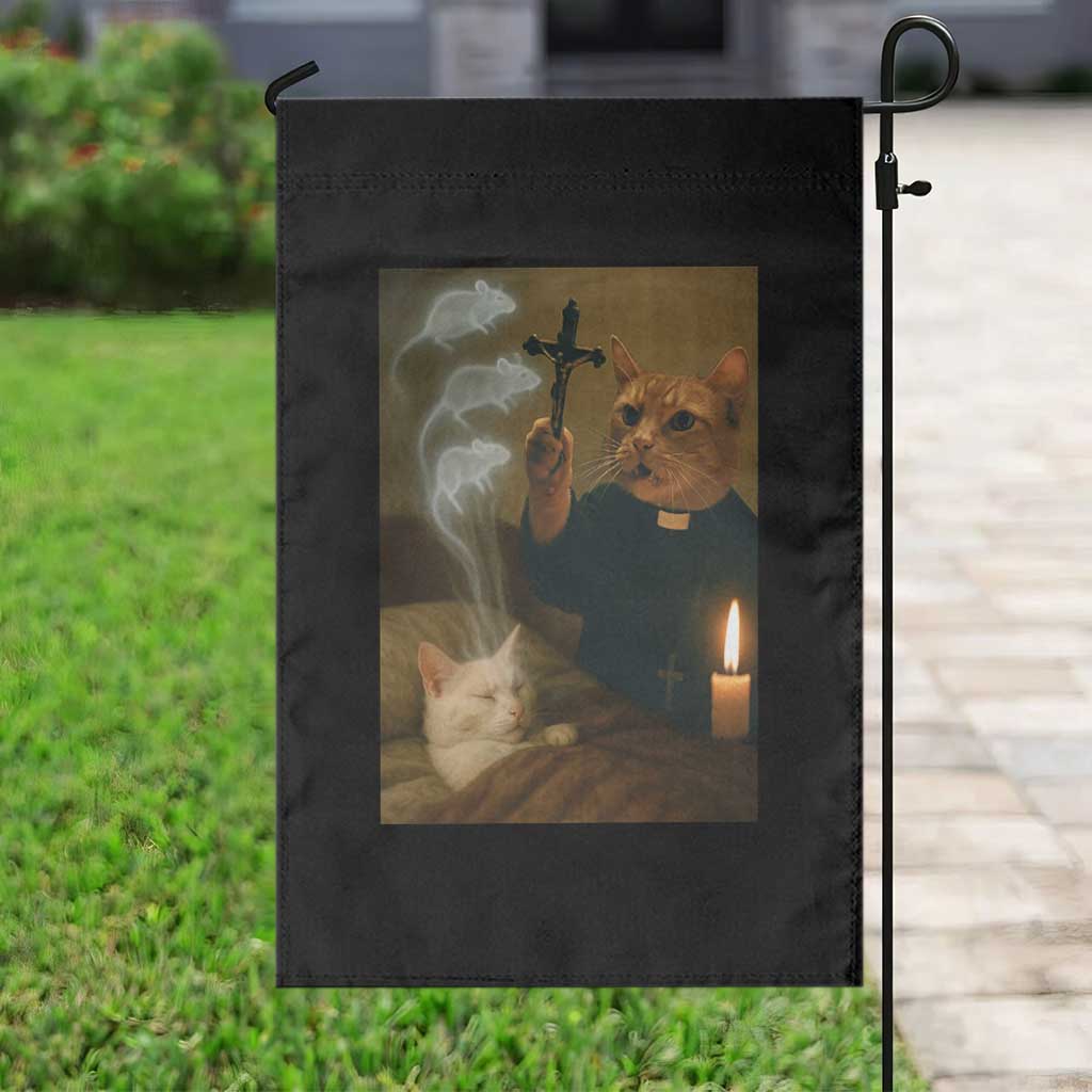 Funny Exorcist Cat Meme Garden Flag Dark Humor Cat TS10 Print Your Wear