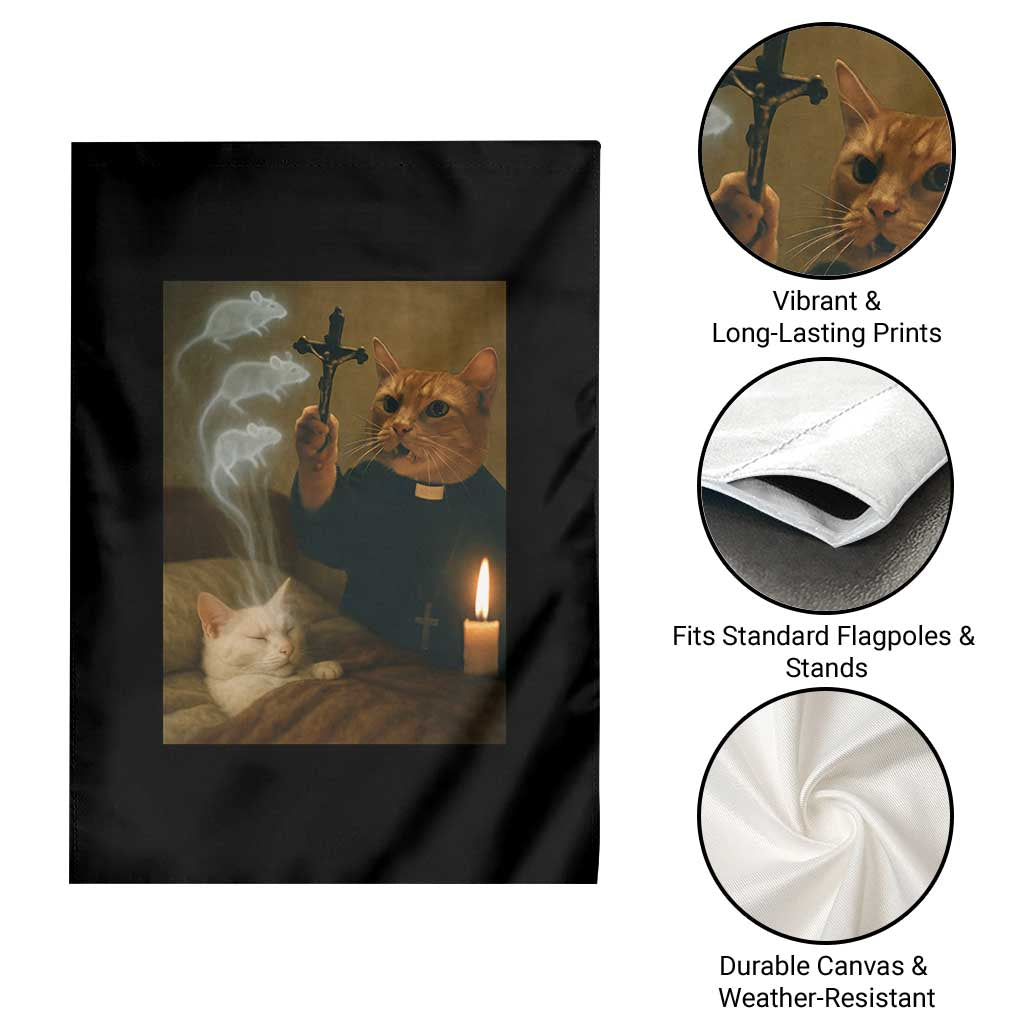Funny Exorcist Cat Meme Garden Flag Dark Humor Cat TS10 Print Your Wear