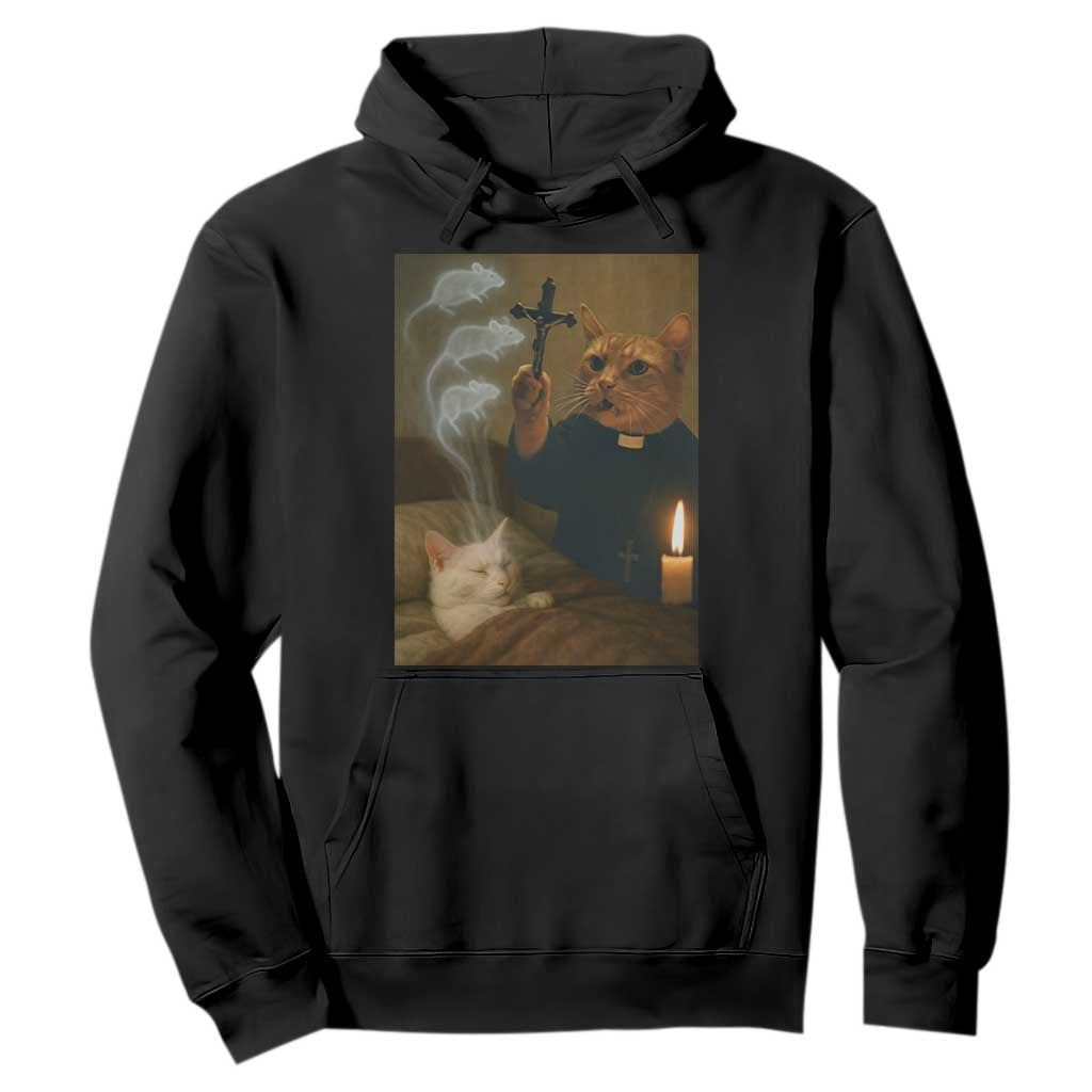 Funny Exorcist Cat Meme Hoodie Dark Humor Cat TS10 Black Print Your Wear