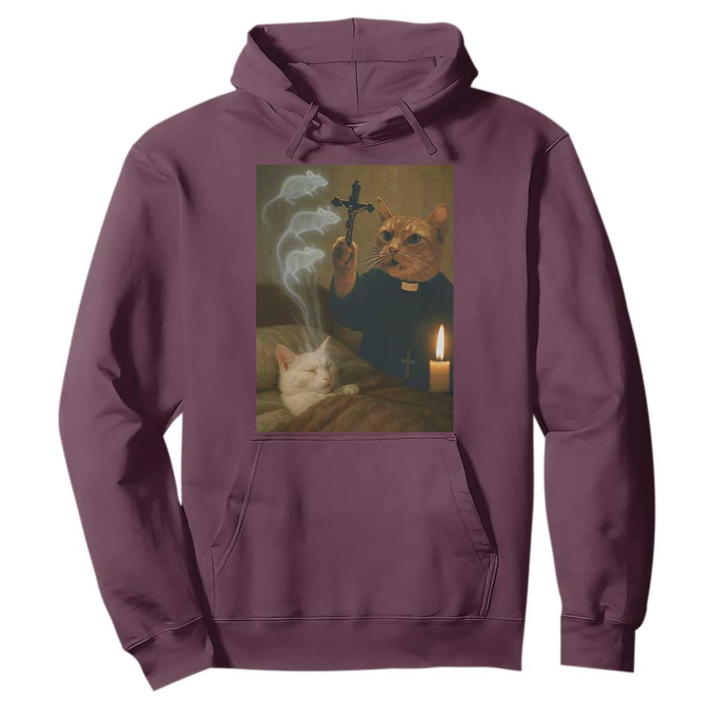 Funny Exorcist Cat Meme Hoodie Dark Humor Cat TS10 Maroon Print Your Wear