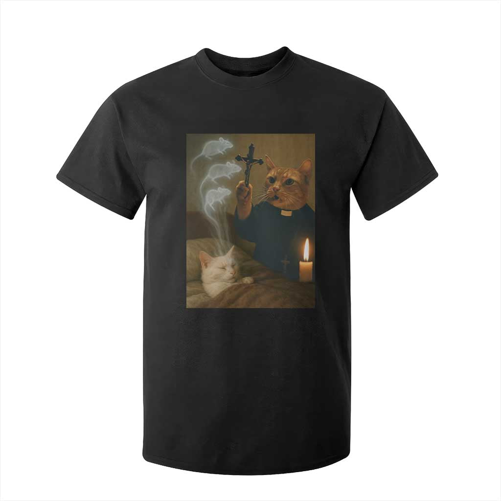 Funny Exorcist Cat Meme T Shirt For Kid Dark Humor Cat TS10 Black Print Your Wear