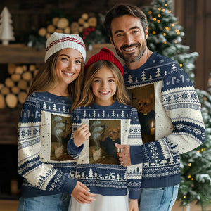 Funny Exorcist Cat Meme Ugly Christmas Sweater Dark Humor Cat TS10 Beige Navy Print Your Wear