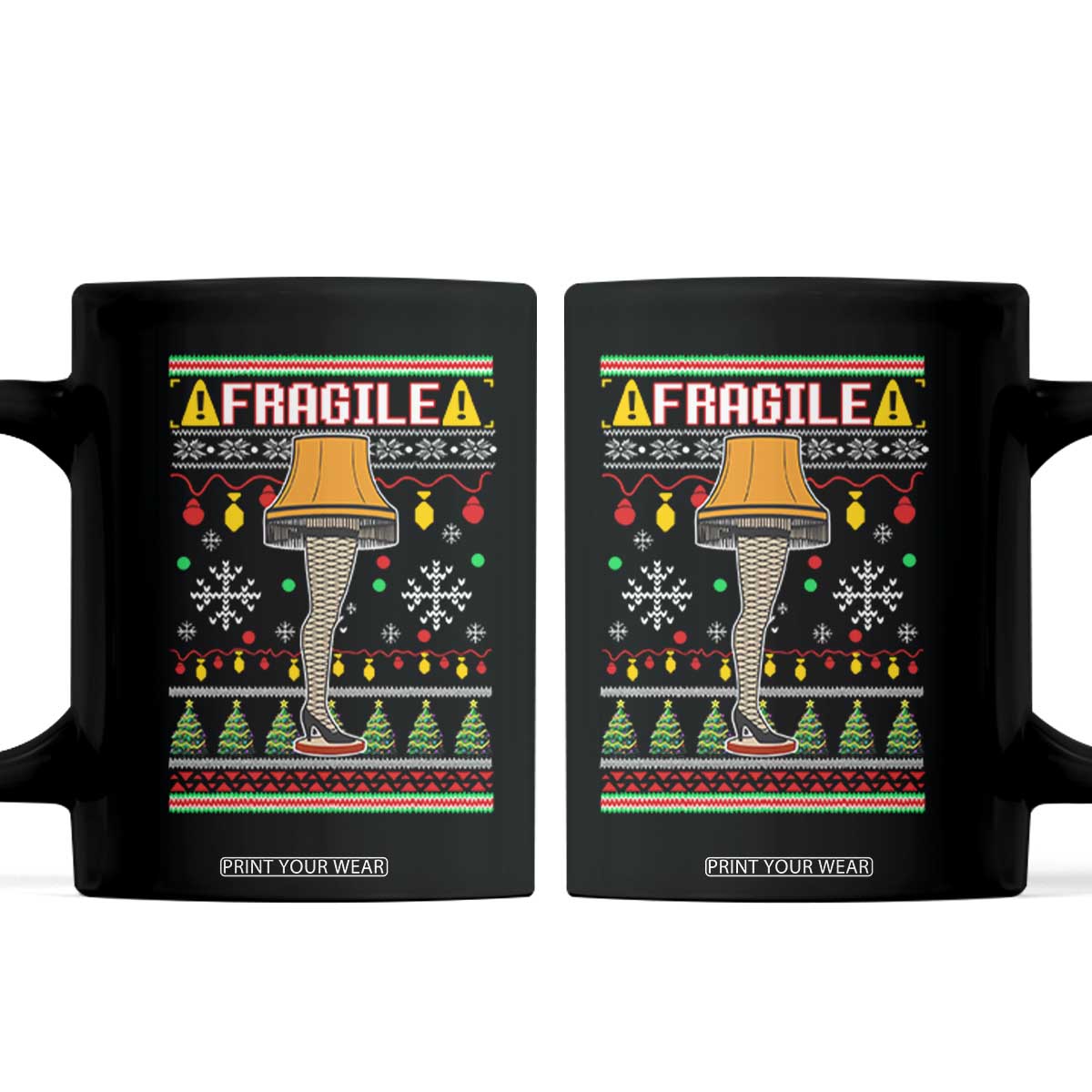 Leg Lamp Ugly Christmas Coffee Mug Funny Xmas Movie Fragile TS10 Black Print Your Wear