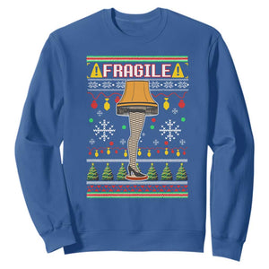 Leg Lamp Ugly Christmas Sweatshirt Funny Xmas Movie Fragile TS10 Royal Blue Print Your Wear