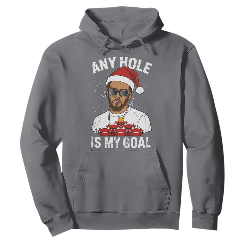 Funny Christmas Diddy Hoodie Any Hole is My Goal TS10 Charcoal Print Your Wear