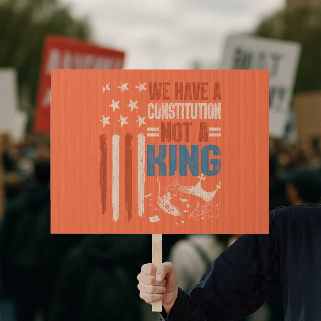 No Kings Protest Protest Sign We Have A Constitution Not A King American Flag TS10 Horizontal 18