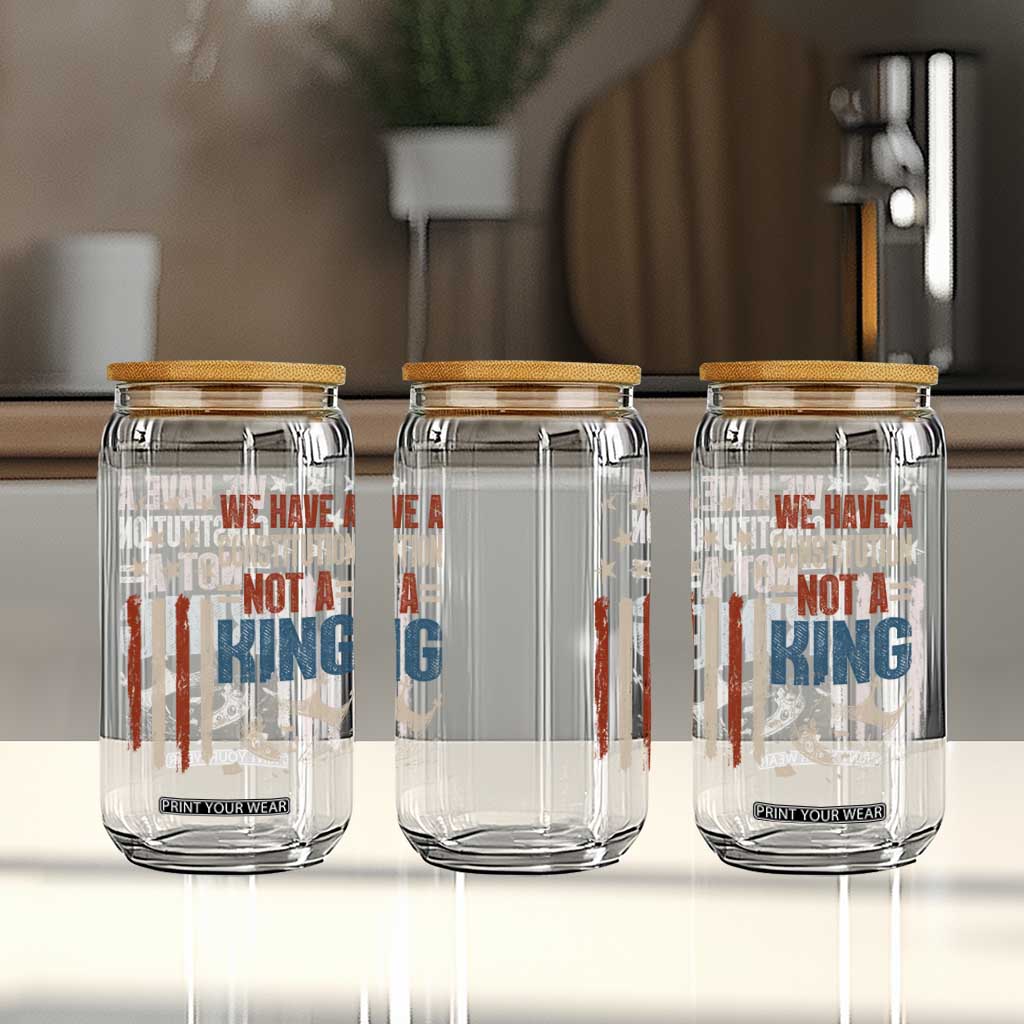 No Kings Protest Glass Can We Have A Constitution Not A King American Flag TS10 Print Your Wear